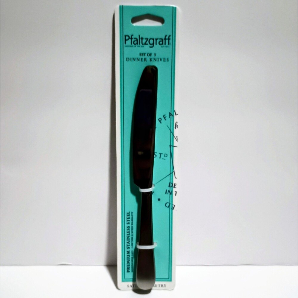 Pfaltzgraff "Satin Symmetry" Stainless Steel Dinner Knives, Set of 4 NEW